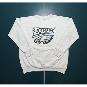 Vintage 90s Philadelphia Eagles Crewneck Sweatshirt Men's XL Gray Made In USA